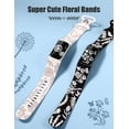 thumbnail image 3 of Wearlizer Dual-Tone Engraved Bands Compatible with Charge 6/Charge 5 - Floral Silicone Wristbands for Women, 2 Interchangeable Nature Designs (Dandelion & Wildflower), 3 of 6