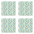 thumbnail image 1 of Birds Coaster Set of 4, Daisy Flowers Background Chamomile Summer Season Vintage Yard Pattern, Square Hardboard Gloss Coasters, Standard Size, Multicolor, by Ambesonne, 1 of 2