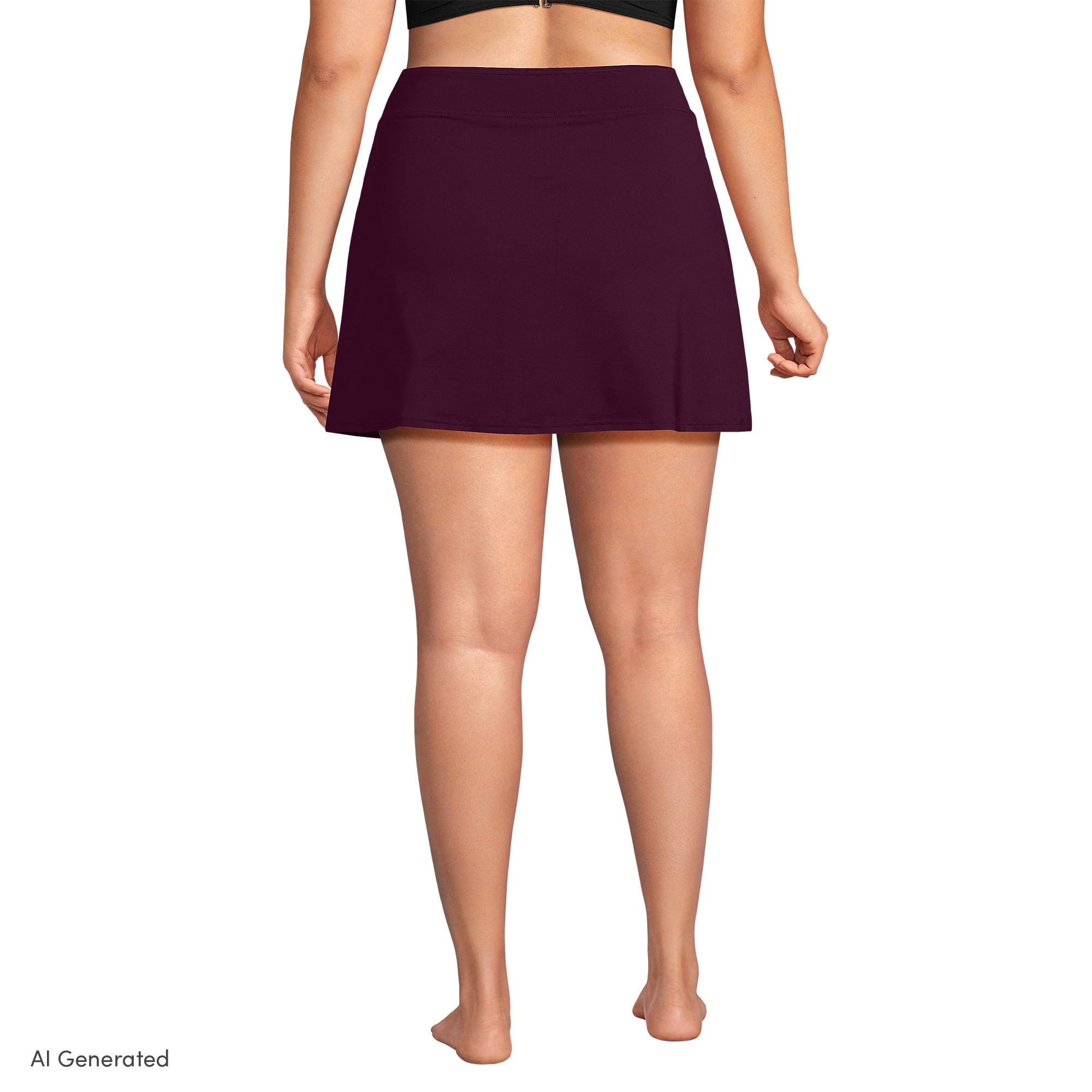 Lands' End Women's Plus Size Tummy Control Swim Skirt