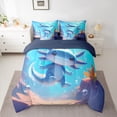 thumbnail image 2 of Feelyou Cute Ocean Axolotl Bedding Comforter Set 7pcs, Cartoon Marine Animal Queen Bedding Sets, Teens Kids Boys Girls Reversible Queen Sheet Sets, Breathable Home Decor, 2 of 7