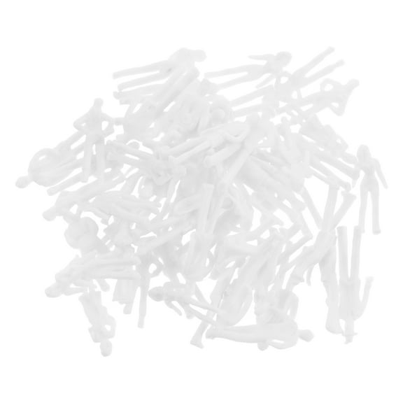 OUNONA 50pcs Unpainted 1:75 Scale Miniature People Figurines Plastic Tiny Figures for Model Making, Sand Tray, Diorama, Scene Decoration
