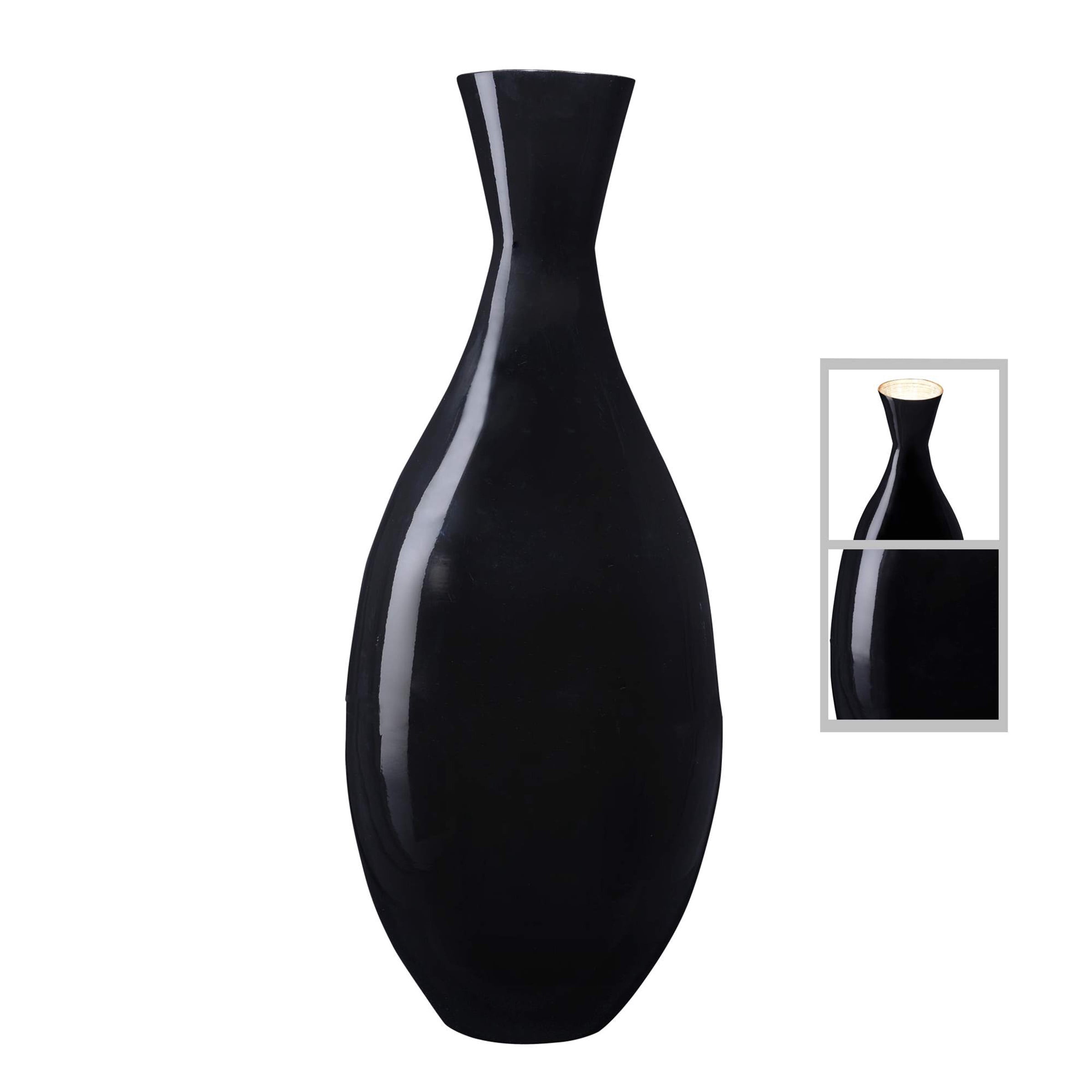 Villacera Handcrafted 24-Inch-Tall Sustainable Bamboo Floor Vase (Black)