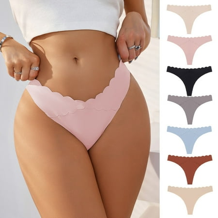 AXXD Thermal Underwear for Women Seamless Sexy Silk Butt Lifting Traceless Transparent Low Waist G-string Panties Thong New Arrival