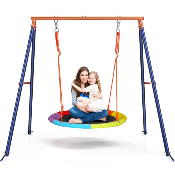 Wostoo Saucer Swing with Stand for Kids Outdoor, 440lbs Swing Set with