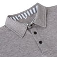 thumbnail image 4 of SWSMCLT Men's Slim Fit Fitted Basic Long Sleeve Polo Shirt V Neck Top Fall House Spring Soft Work Cotton Casual Grey XX-Large, 4 of 4