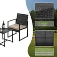 thumbnail image 3 of FDW Patio Bistro Set 3 Pieces Outdoor Wicker Chair Patio Rattan Furniture Wicker Conversation Sets Backyard Garden Balcony Poolside,Beige, 3 of 8