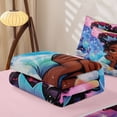 thumbnail image 5 of Homewish Cartoon Black Girls Zipper Full Size Comforter Sets with Fitted Sheet and 2 Pillowcases,Rainbow Galaxy Starry Night Zipper Bedding Set For Kids Teens,Pink Reversible,4-Piece, 5 of 7