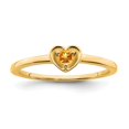 thumbnail image 1 of Diamond2Deal 14k Yellow Gold Citrine Heart Ring for Women Size- 7, 1 of 2