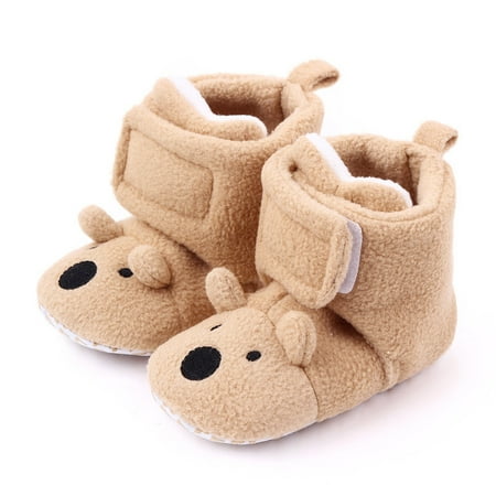 

GXSR Baby Boots with Fur Fleece Rubber Soles Warm Snow Boots Baby Shoes for Boys Girls