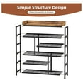 thumbnail image 7 of BNHHYYDS Metal Shoe Rack Entryway - 6 Tier 22 Pair Shoe Organizer - Wooden Top & Side Pockets - Black, 7 of 7