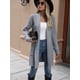 thumbnail image 5 of Cárdigan de Larga de Otoño para Mujer, Moderno Cárdigan de Punto Holgado con Bolsillos y Abertura Frontal para Invierno. Gris XL, 5 of 10