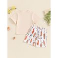 thumbnail image 4 of Nygoyerh Toddler Baby Boys Summer 2Pcs Clothes Beach Letter Print Short Sleeve T-Shirt Tops Casual Elastic Shorts 0-3T Infant Short Pants Sets for Daily Vacation, 4 of 9