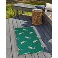 thumbnail image 3 of 24" 36" Simply Daisy Sea Horses Beach Style Chenille Area Rug, Kelly Green, 3 of 4