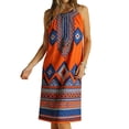 thumbnail image 2 of Summer Dresses for Women Spaghetti Strap Crewneck Sleeveless Knee Length Sundresses Boho Printed Beach Vacation Dress S-2XL, 2 of 6