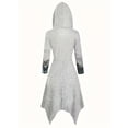 thumbnail image 2 of Gothic Graphic Print Drawstring Hooded Dress, Casual Long Sleeve Dress For Spring & Fall, Women's Clothing, 2 of 5
