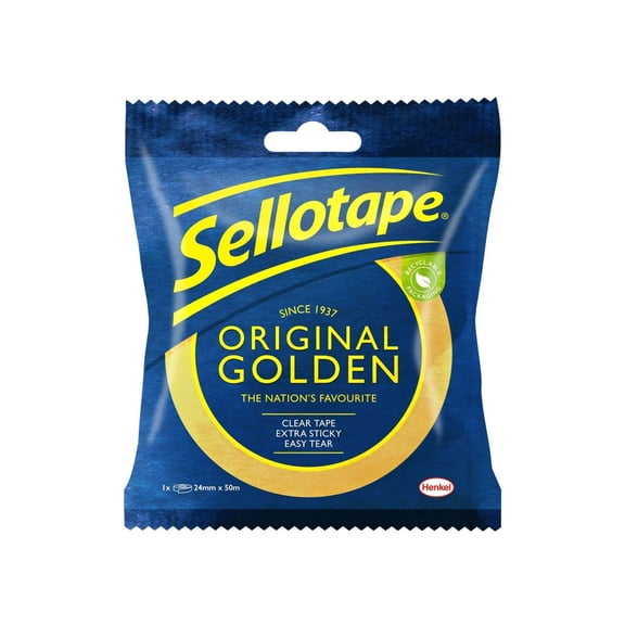 Sellotape Original Golden Sticky Tape - 1 Roll 24mm X 50m