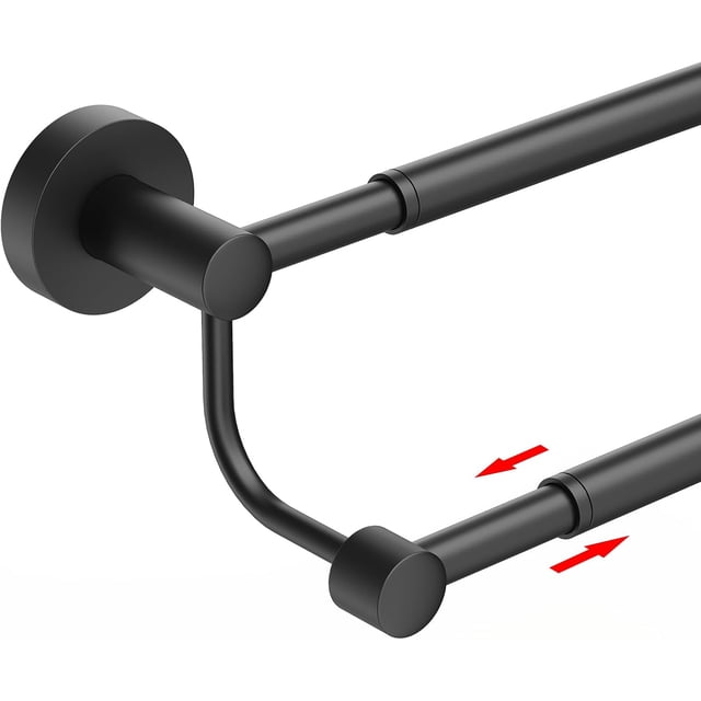Adjustable .es Double Towel Bar for Bathroom SUS Stainless Steel Towel Holder Hotel Style Wall Mount with Screws Hand Towel Bar,Towel Rack Rod Hanger Matte Finis