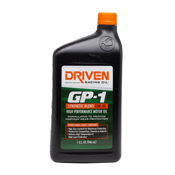 Driven Racing Oil 19406 GP-1 Synthetic Blend 15W40 Oil, 1 Quart