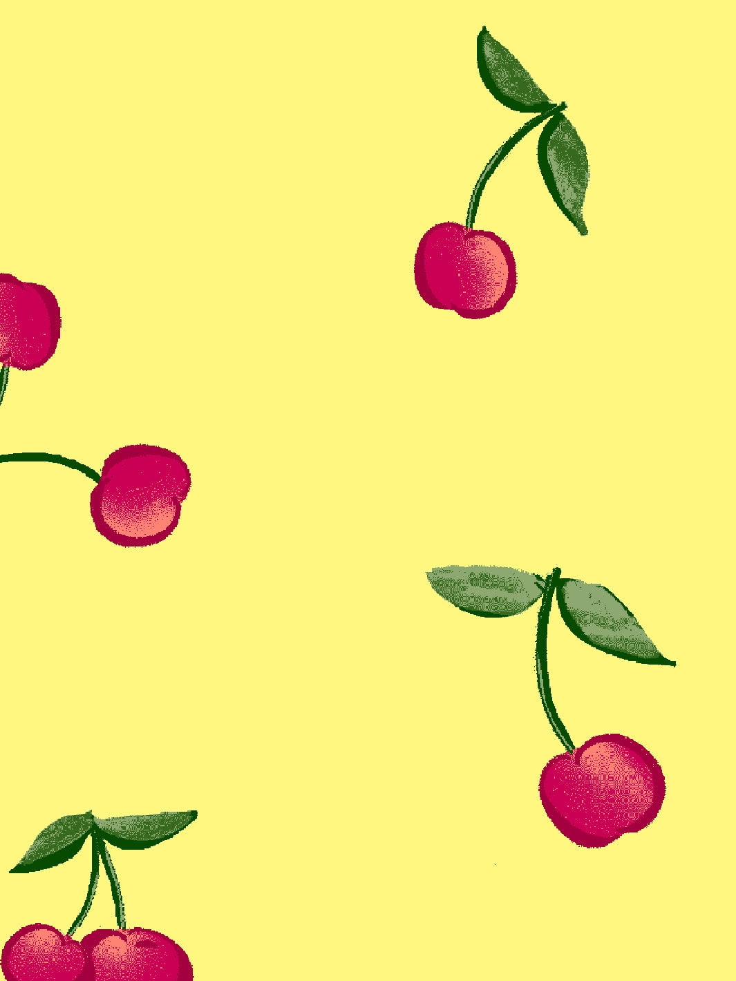 Cherries Removable Vinyl Wallpaper by Barbie - Lemon