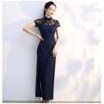 thumbnail image 1 of Cheongsam de encaje Cheongsam ropa de actuación espectáculo verano etiqueta larga corte ajustado, 1 of 6