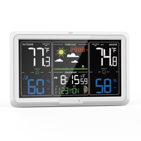 Weather Station Clocks Wireless Digital LED Calendars Table Clock With Temperature And Humidity Monitor Forecast ,Excellent Visual Experience