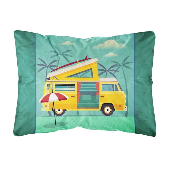 Carolines Treasures BB5477PW1216 Greatest Adventure Camper Van Canvas Fabric Decorative Pillow, 12H x16W, multicolor