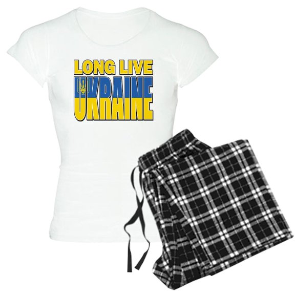 CafePress - Long Live Ukraine - Women's Short Sleeve Print T-Shirt and Pants Light Cotton Pajama Set