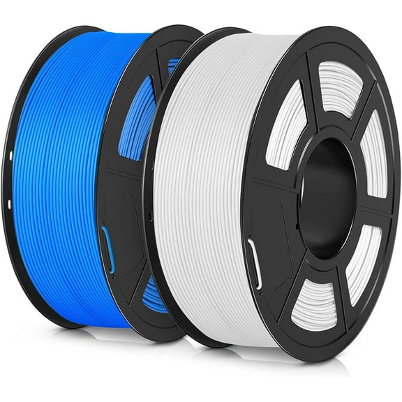 PLA Filament 1.75mm 1KG, 3D Printer Filament Dimensional Accuracy  /- 0.02mm (2.2lbs) 3D Printing Filament Fits for Most 3D Printers (2 Pack - Blue and White)