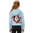thumbnail image 2 of Xoenoiee Santa Claus Candy Gift Print Girls Half Zipper Pullover Christmas Sweatshirt Xmas Long Sleeve Hoodies with Kangaroo Pocket Fleece Basic Sweater, 5-6 Years, 2 of 7
