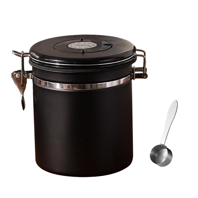 Contenedor de café Tanque de almacenamiento hermético con cuchara Café con herramienta de escape Té negro.5L
