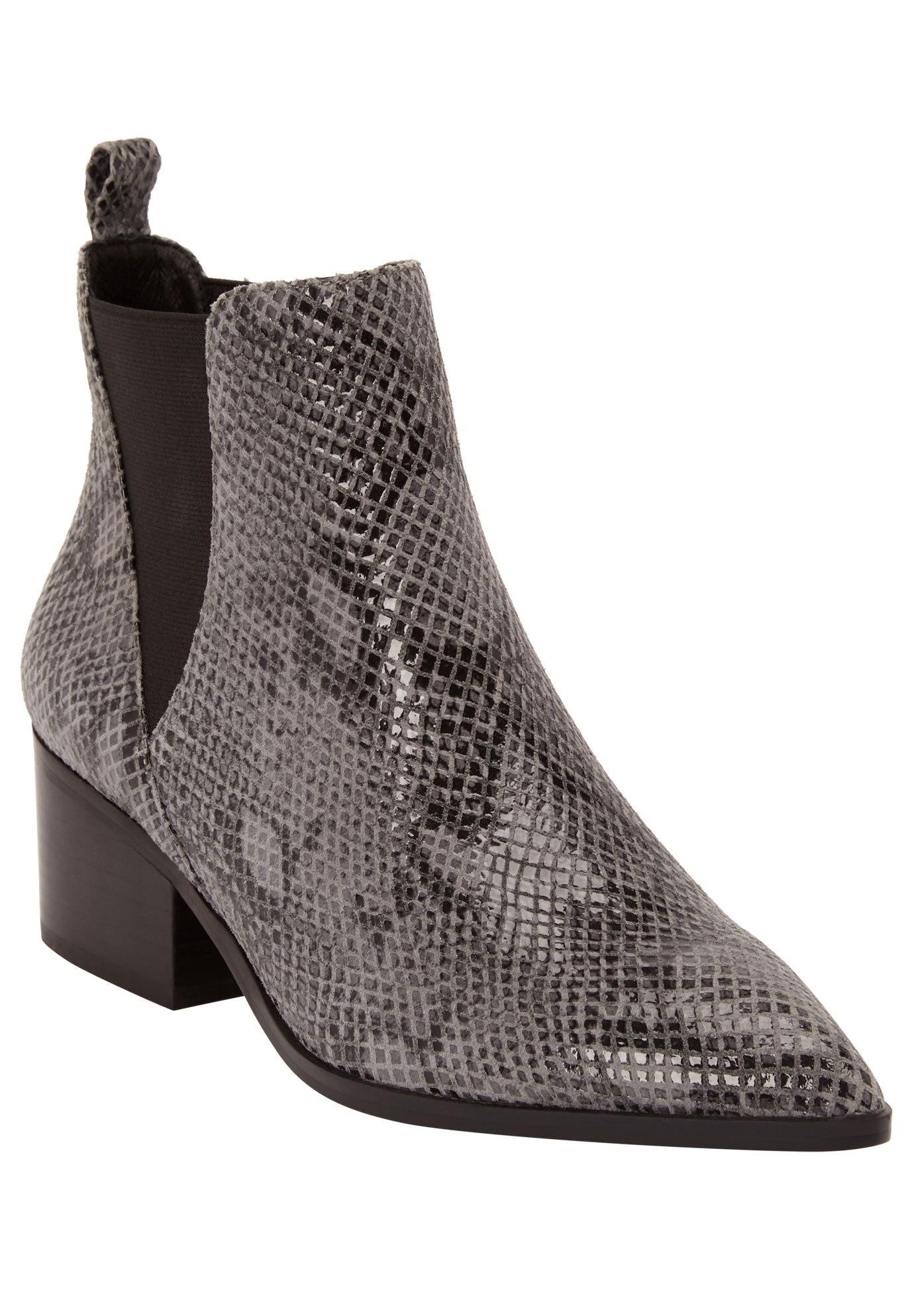 wide width snakeskin booties