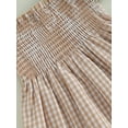 thumbnail image 6 of LMLYSoH Toddler Girls Summer Casual Dress Short Puff Sleeve A-line Plaid Dress for Party, Travel, 6 of 9