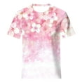 thumbnail image 5 of Otvok Womens Round Neck Floral Print Casual Print Round Neck Short Sleeve Pink Tops, 5 of 6
