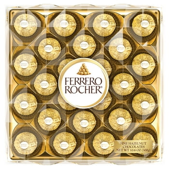 Ferrero Rocher Premium Gourmet Milk Chocolate Hazelnut, Chocolates for Gifting, 24 Count
