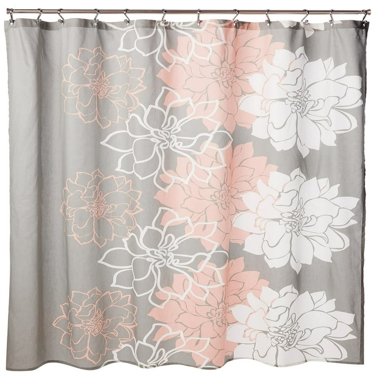 Peach and gray shower curtain deals