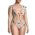 thumbnail image 4 of Time and Tru Plus Size Cap Sleeve Tie-Front Swimsuit Bikini Top, 4 of 6