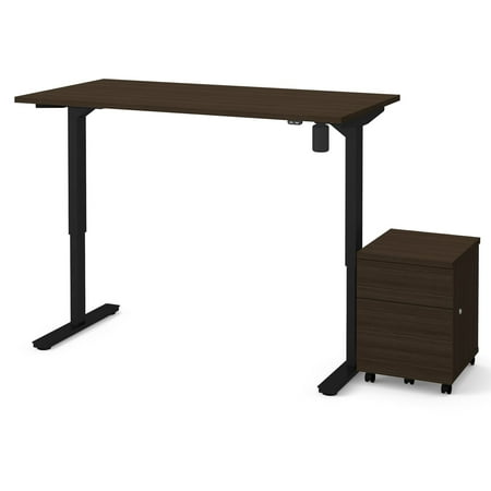 Bestar Electric Height Adjustable Desk and 2 Drawer Mobile ...