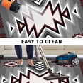 thumbnail image 5 of Red Gray Outdoor Rug for Patio/Deck/Porch, Non-Slip Large Area Rug 5 x 7 Ft, Southwest Retro Ethnic AztecTexture Bohemian Indoor Outdoor Rugs Washable Area Rugs, Reversible Camping Rug Carpet Runner, 5 of 8