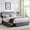 Dark Grey, variant on Taomika, Platform Bed Frame with 7 Storage Drawers, Adjustable Upholstered Headboard, Qull Size Bed-Drak Grey