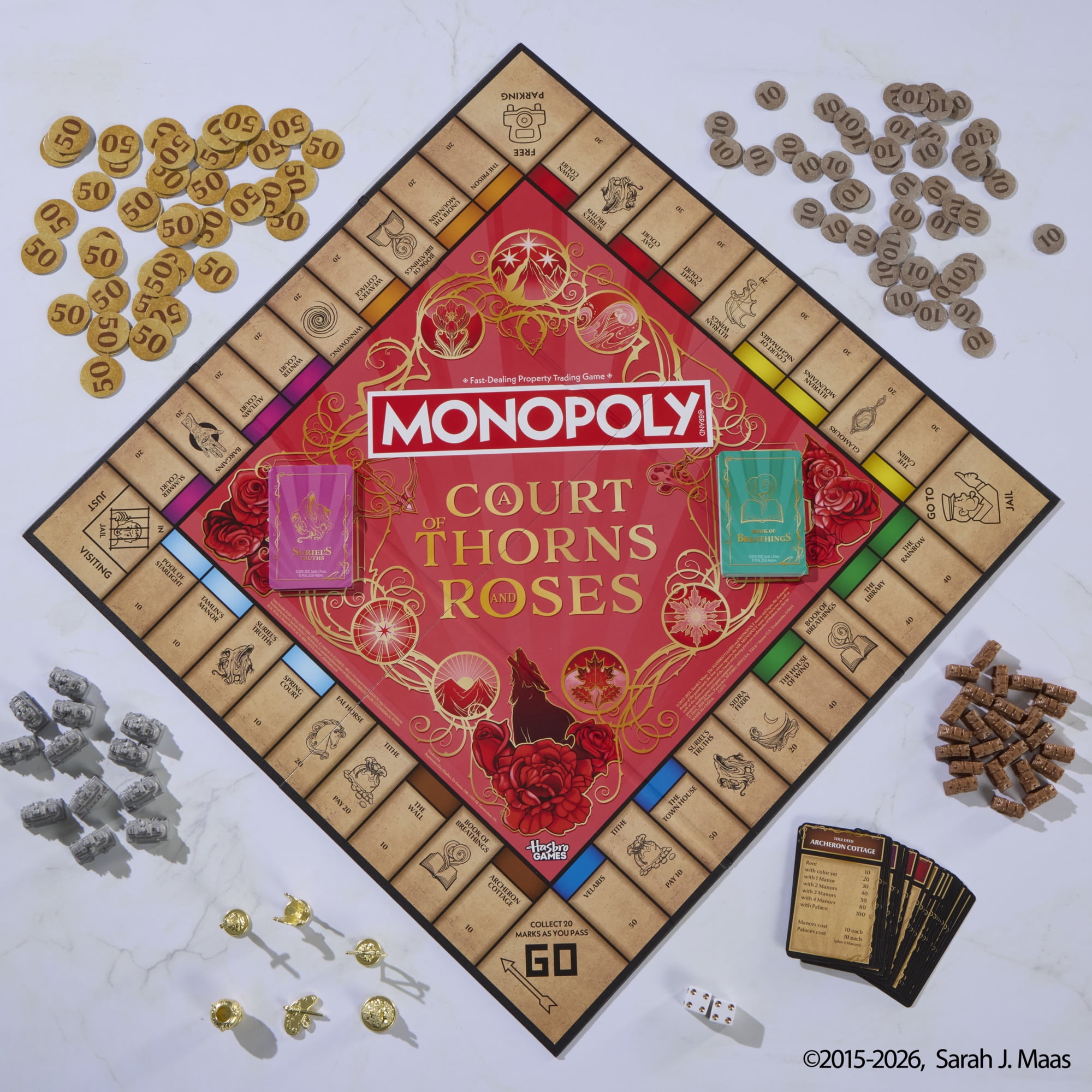 Monopoly: A Court of Thorns and Roses Edition Board Game, Ages 17 and up