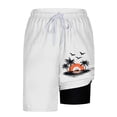 thumbnail image 6 of LMOIPLI Mens Swim Trunks 2 in 1 Swim Shorts Stretch Bathing Suit with Compression Liner Beach Board Print Shorts Short Swimsuit White M, 6 of 6