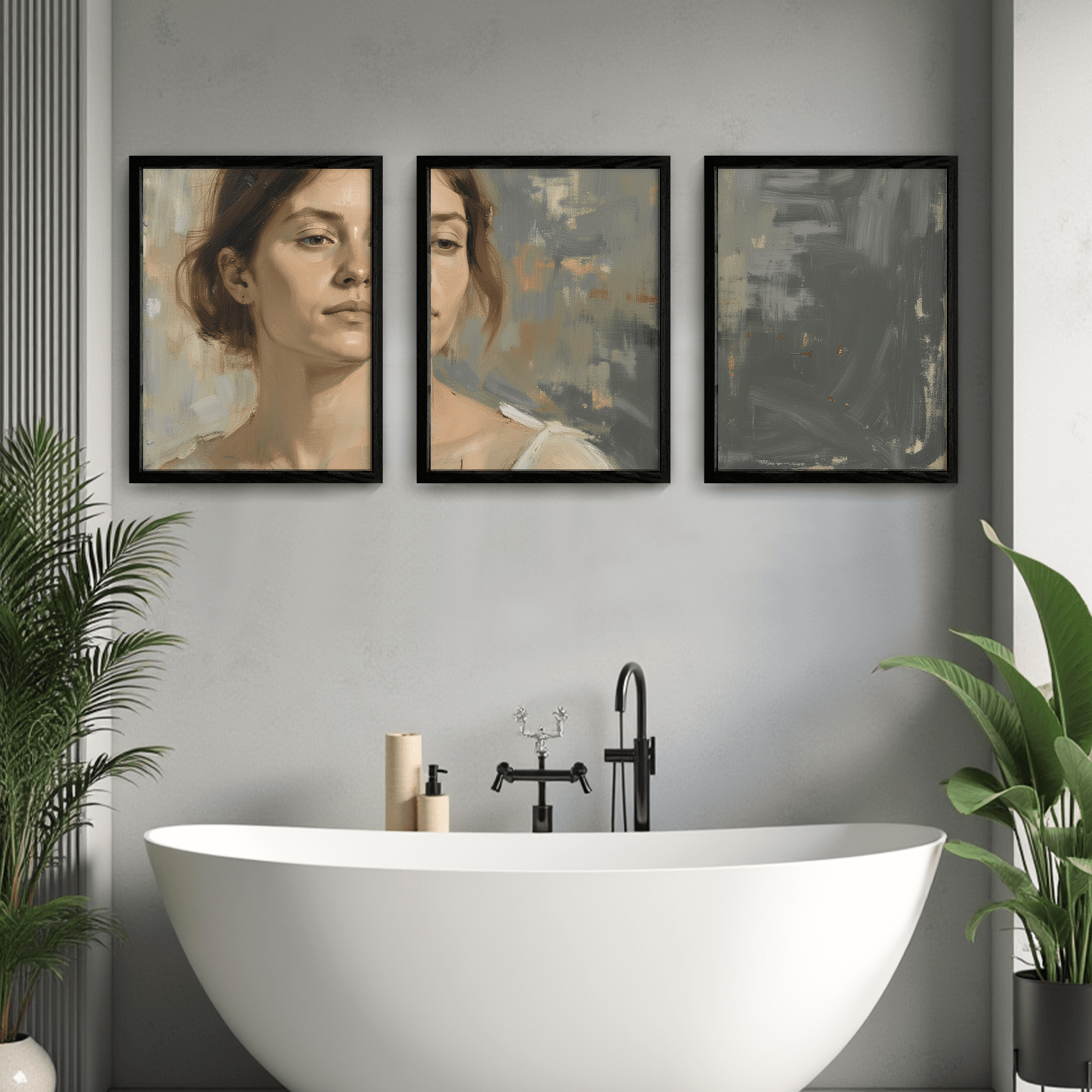 MAYEERTY Modern Abstract Wall Art Painting, Living Room Decor, Black MDF Frame, 7.87"x9.84"