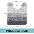 thumbnail image 4 of Sortora Microfiber Toilet Rugs U-Shaped, Shaggy Soft and Absorbent Bathroom Rugs, Non-Slip, Thick Plush Bathroom Mat, Machine Washable Dry Contour Bath Mats for Toilet Base, 24" x 20", Gray, 4 of 8