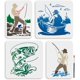 thumbnail image 1 of Plantilla de pesca reutilizable de 4 piezas (11,8 x 11,8/11,7 x 8,3 pulgadas), diseño de pescador en barco de pesca., 1 of 9