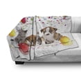 thumbnail image 3 of Happy Birthday Soft Flannel Fleece Throw Blanket, Baby Cat and Dogs with Flags and Balloons Celebrating Party Illustration, Cozy Plush for Indoor and Outdoor Use, 70" x 90", Multicolor, by Ambesonne, 3 of 6