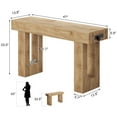 thumbnail image 2 of Aheaplus Farmhouse 47" Console Table with Power Outlets & Motion Sensor Light - Narrow Storage Entryway Table for Hallway/Living Room,Natural Oak, 2 of 7