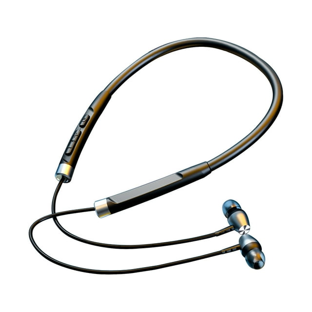 Wireless Bluetooth Headset Neckband Style with Magnetic Absorption, 5.0 Bluetooth, 170 mAh Battery, IPX4 Sweatproof, Type-C Fast Charging, for Sports Running and Office Use