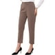 thumbnail image 4 of Pantalones de trabajo de mujer Inspire Chic de cintura alta con elástico en la parte posterior, longitud hasta el tobillo, color marrón sólido, 4 of 6
