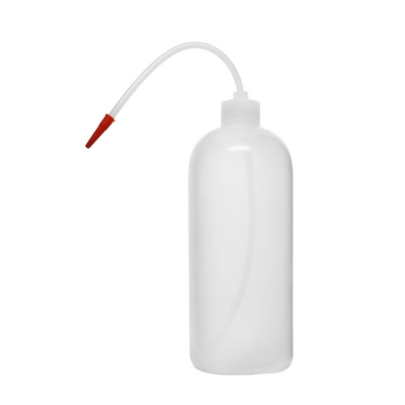 Wash Bottle, 1000ml - Polyethylene - Translucent, Unbreakable - Screw Cap with Flexible Delivery Tube for Dispensing Liquid - Includes Tube Cap - Eisco Labs