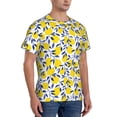 thumbnail image 4 of Yiaed Tropical Lemon Print Mens Short Sleeve Tight Fit T-Shirt, Crewneck Casual Tee-Small, 4 of 5